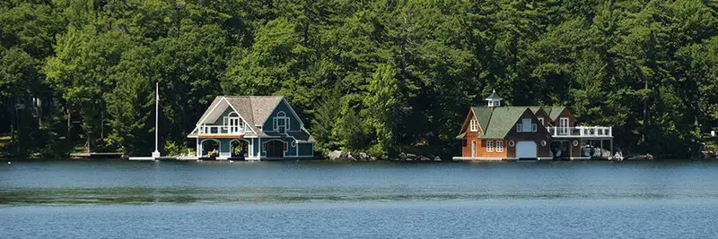 Cottages on a lake